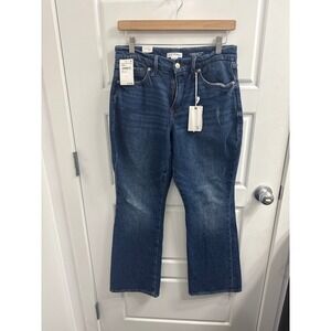 Good American Good Petite Bootcut Jeans Mid Rise Indigo Blue Size 6/28‎ NWT
